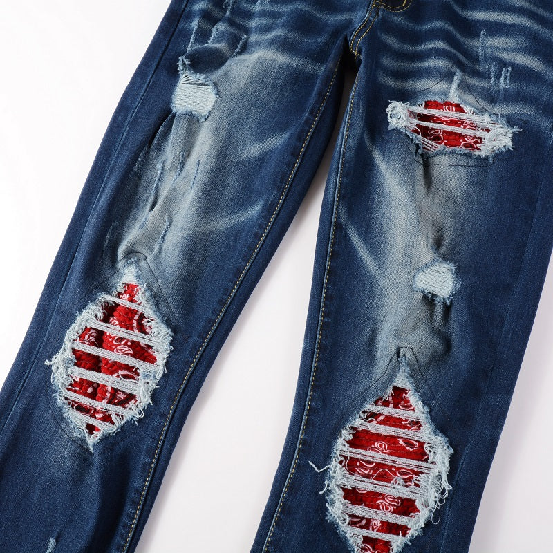 Red Rose Patch Jeans