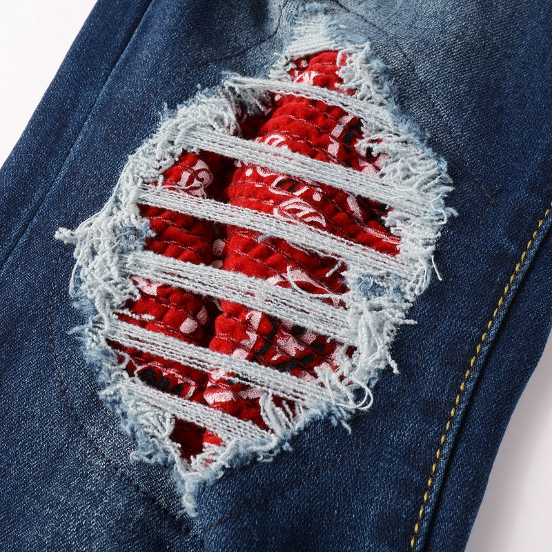 Red Rose Patch Jeans